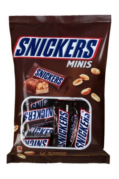 картинка Шоколадный батончик Snickers minis пач. 180 гр.